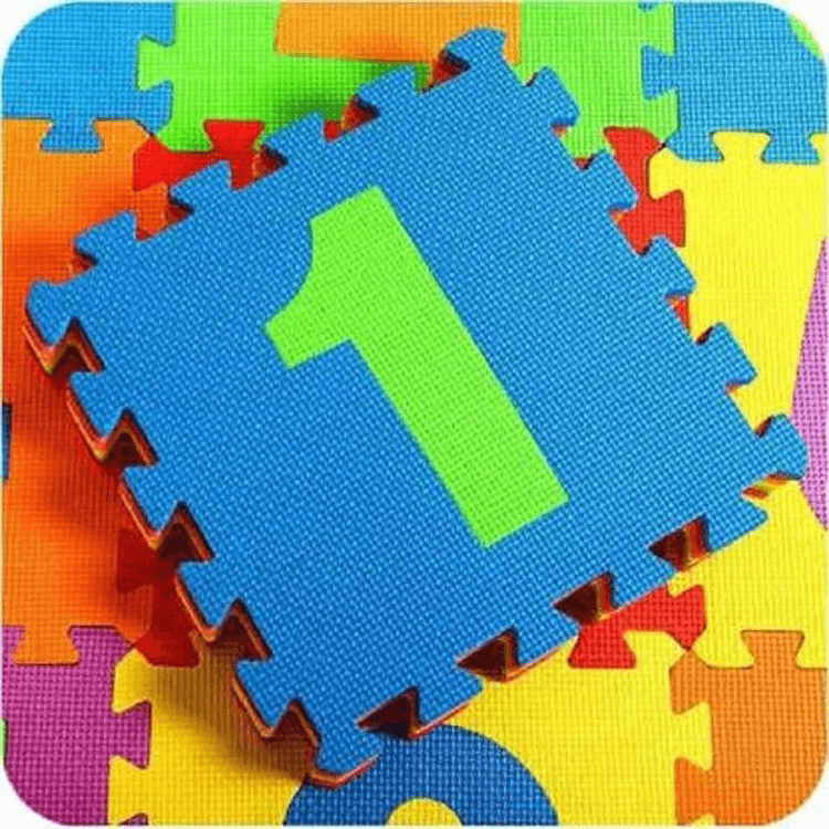 MULTICOLOR NUMBER PUZZLE MAT - 10 PCS