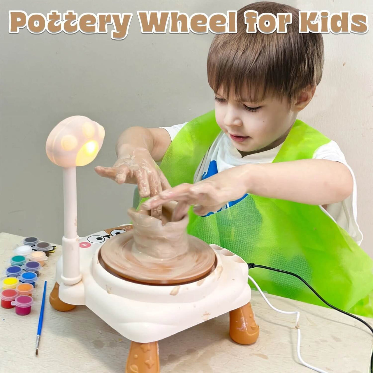 CUTE CAT POTTERY WHEEL MACHINE CREATIVE CLAY ART SET