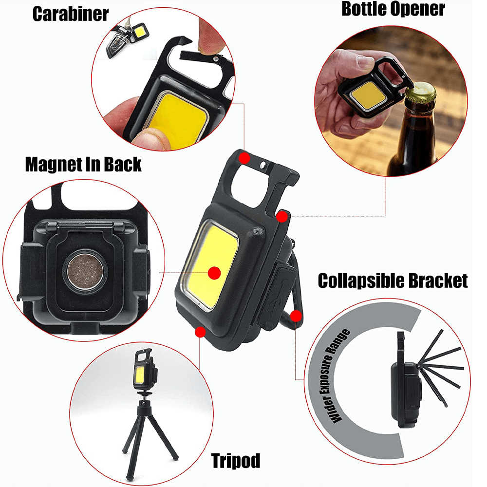 METAL COB RECHARGEABLE KEYCHAIN LIGHT