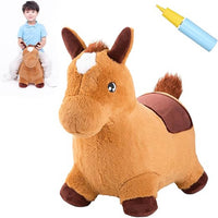 Thumbnail for INFLATABLE PLUSH BROWN BOUNCING HORSE FOR KIDS