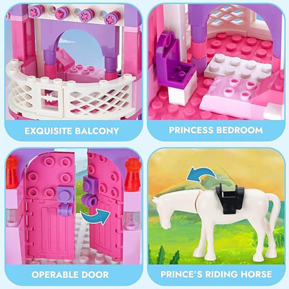 COLORFUL COGO BUILDING PRINCE & PRINCESS CASTLE