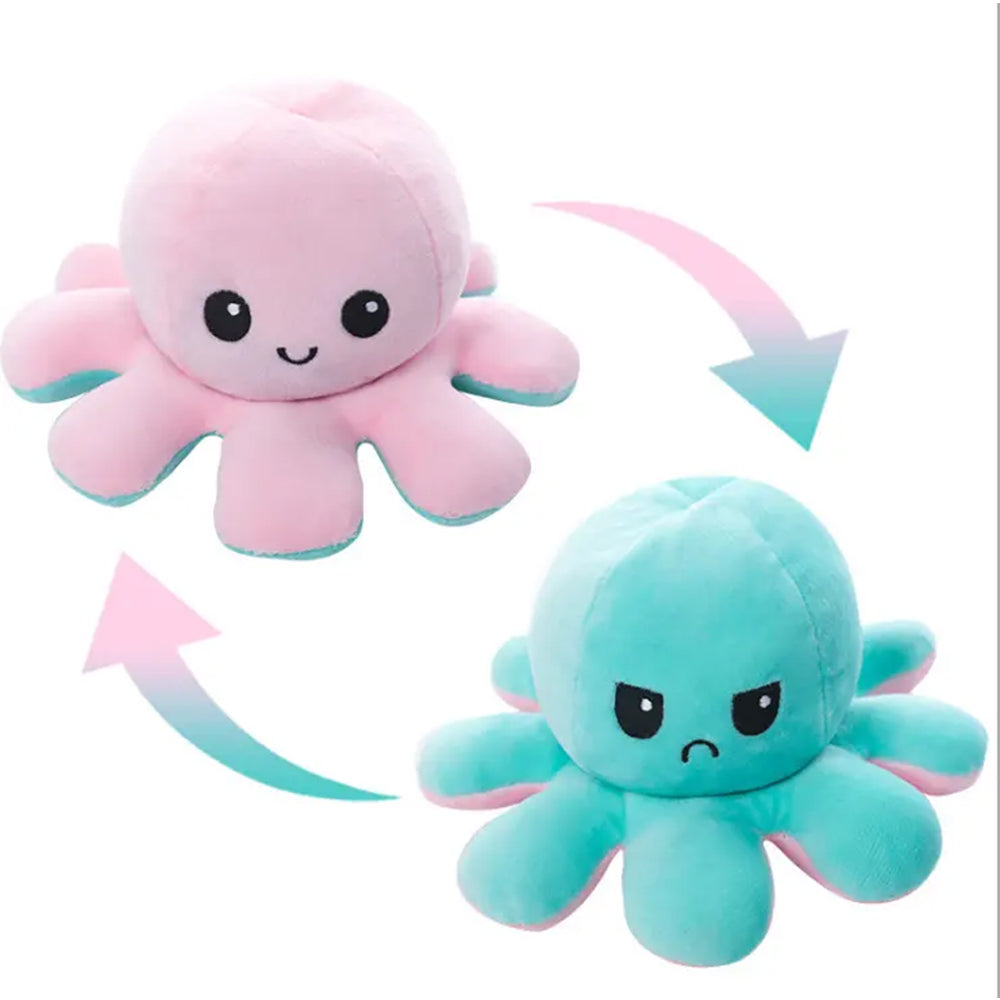 CUTE REVERSIBLE OCTOPUS HAPPY & SAD PLUSH TOY