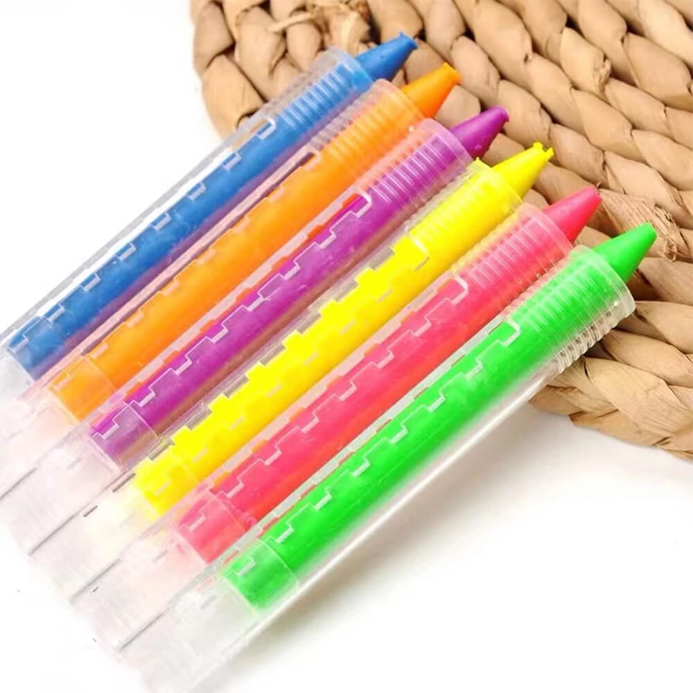 NEON BRIGHT COLOR FACE PAINT STICKS - 6 PCS