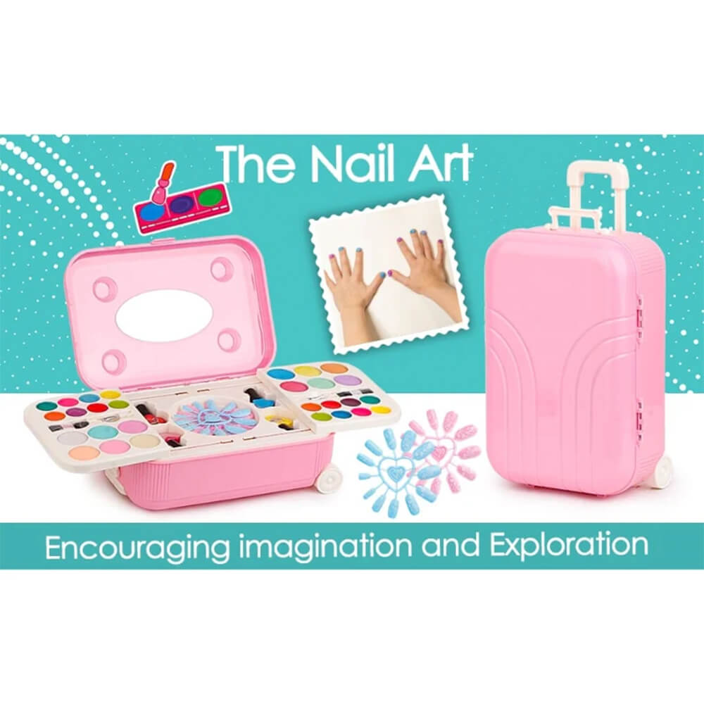 MAKEUP NAIL ART KIT WITH PORTABLE BRIEFCASE FOR GIRLS