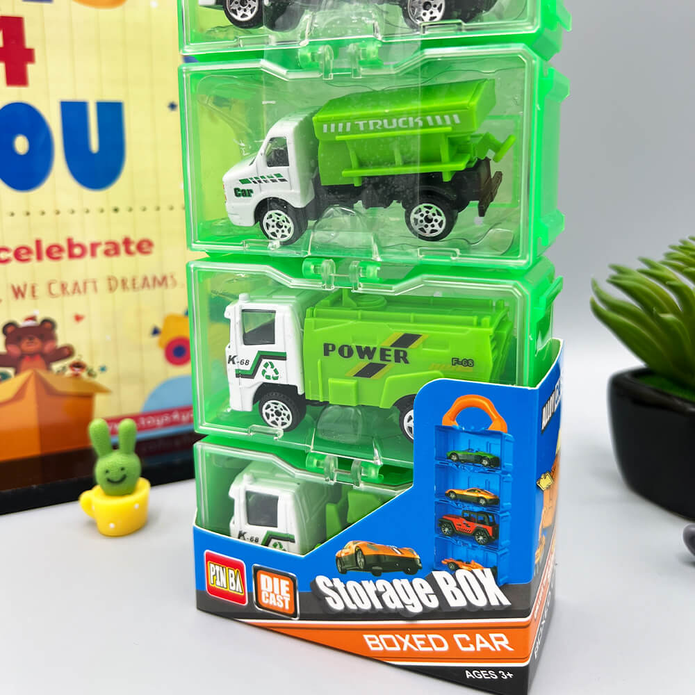 PACK OF 4 - KIDS MINI CITY TRUCK DIE CAST MODEL