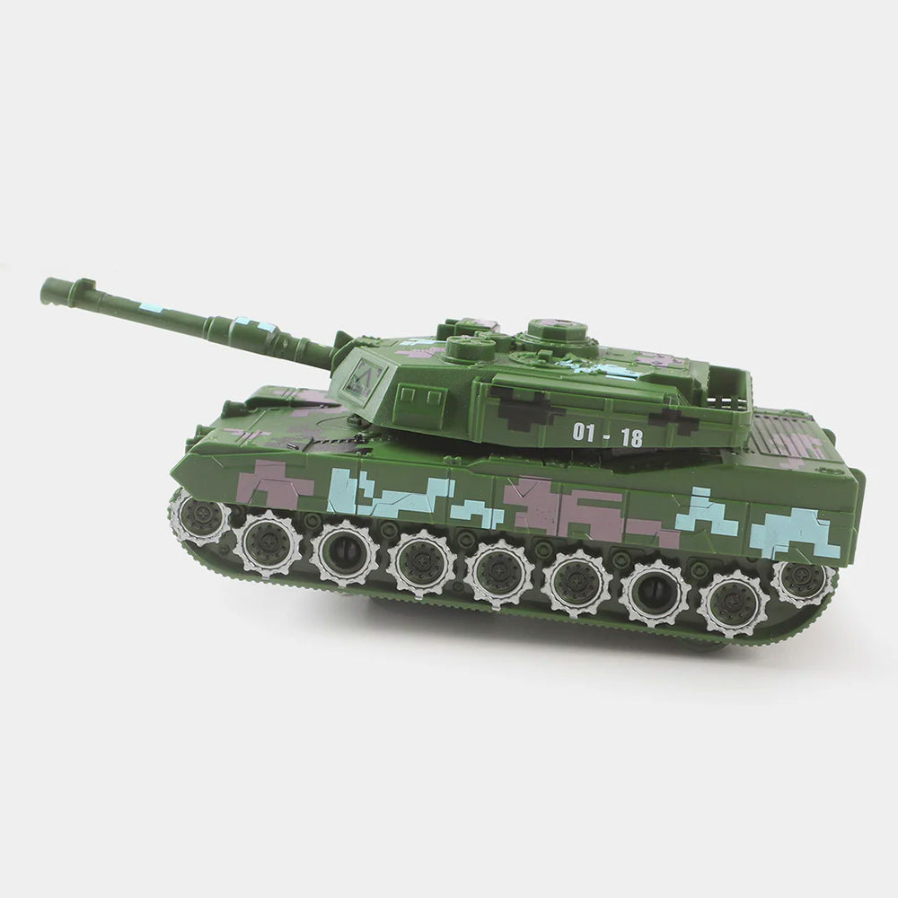 MUSICAL & LIGHT-UP OMNI-DIRECTIONAL MILITARY TOY TANK