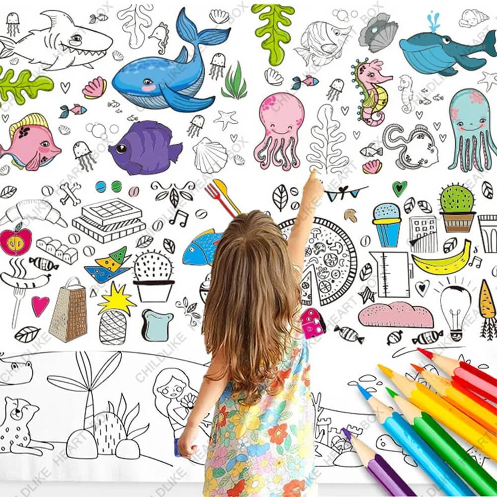 KID'S CREATIVE COLORING PAPER ROLL