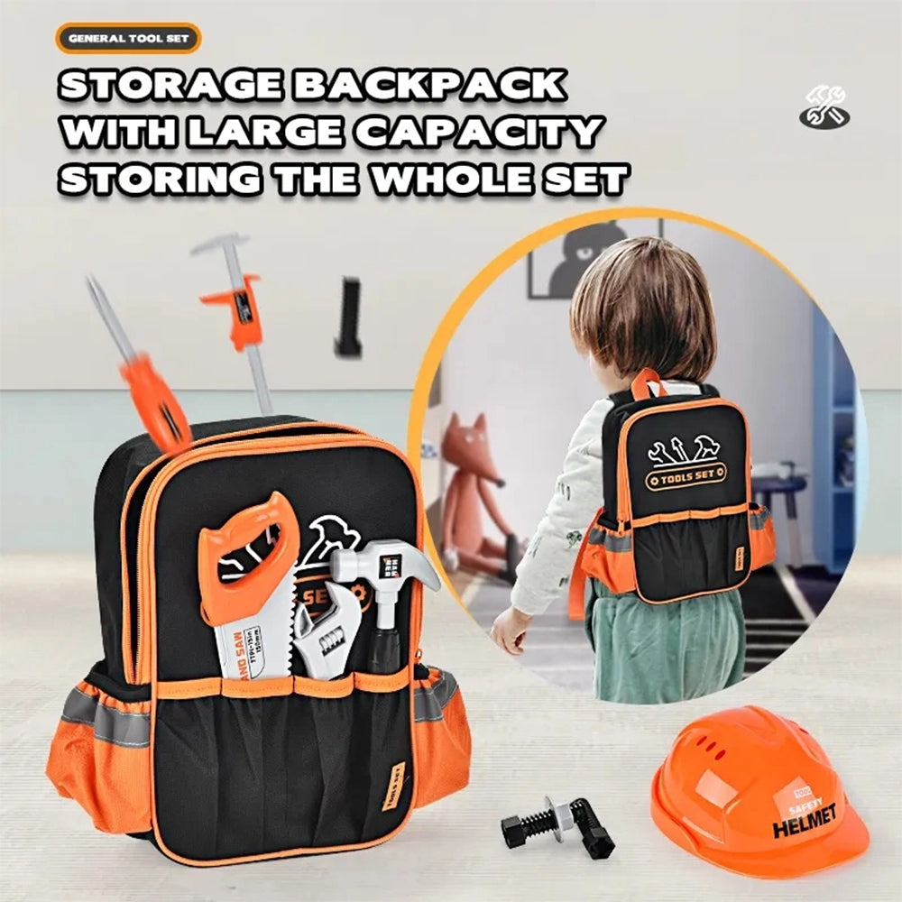 KIDS PLAY TOOL SET WITH STORAGE BAGPACK - 26 PCS