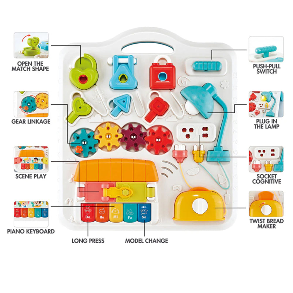 BUSY BOARD ACTIVITY TABLE WITH LIGHTS AND MELODIES
