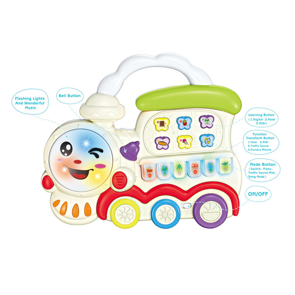 CARTOON TRAIN PIANO BABY MUSICAL TOY