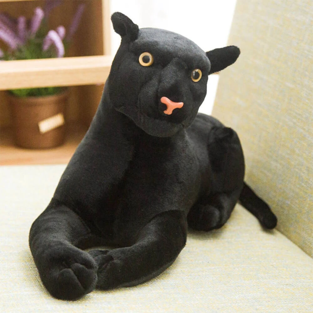 REALISTIC BLACK PANTHER PLUSHY STUFFED TOY - 45 CM