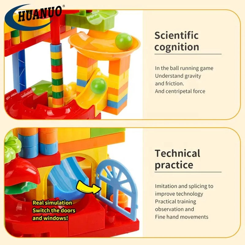 KIDS SLIDEWAY EDUCATIONAL BUILDING BLOCKS - 64PCS