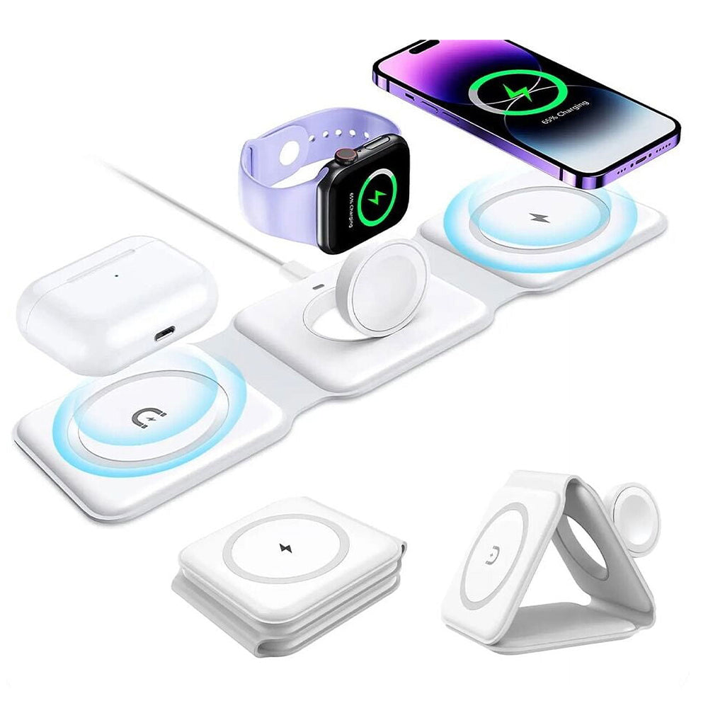 3 IN 1  MAGNETIC  FOLDABLE WIRELESS  CHARGING PAD