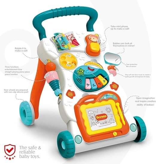 Huanger Education Musical Baby Activity Walker