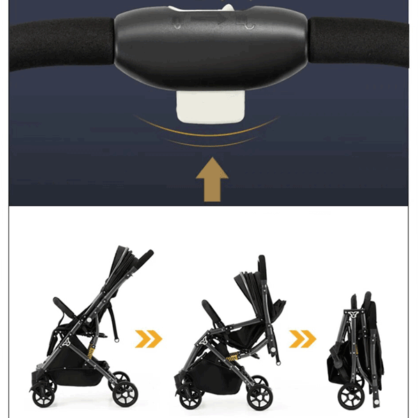 LIGHT-WEIGHT FOLDABLE BABY STROLLER WITH TWO WAY HANDLE