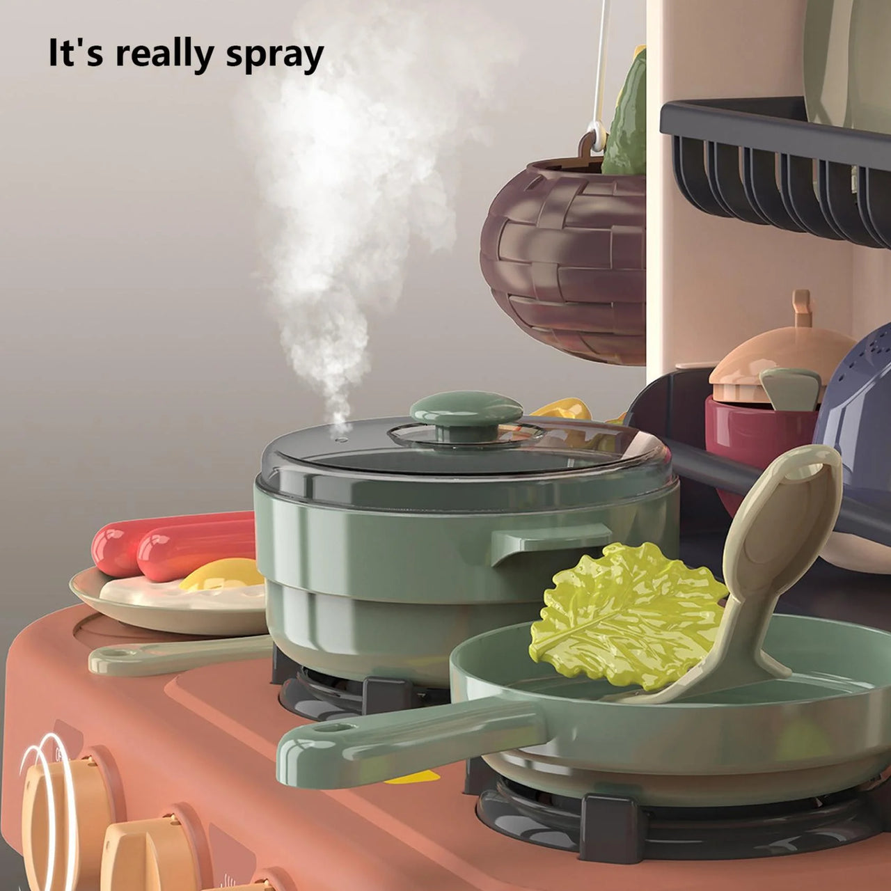 PRETEND PLAY KITCHEN COOKING PLAYSET