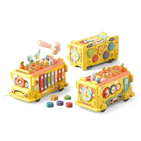 SCHOOL BUS TOY WITH MUSICAL PIANO & LEARNING