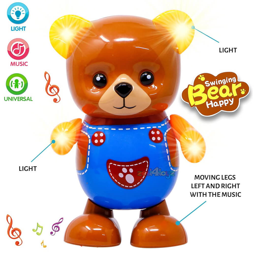 SWINGING HAPPY BEAR WITH LIGHT & MUSIC