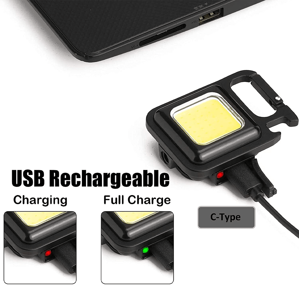 METAL COB RECHARGEABLE KEYCHAIN LIGHT