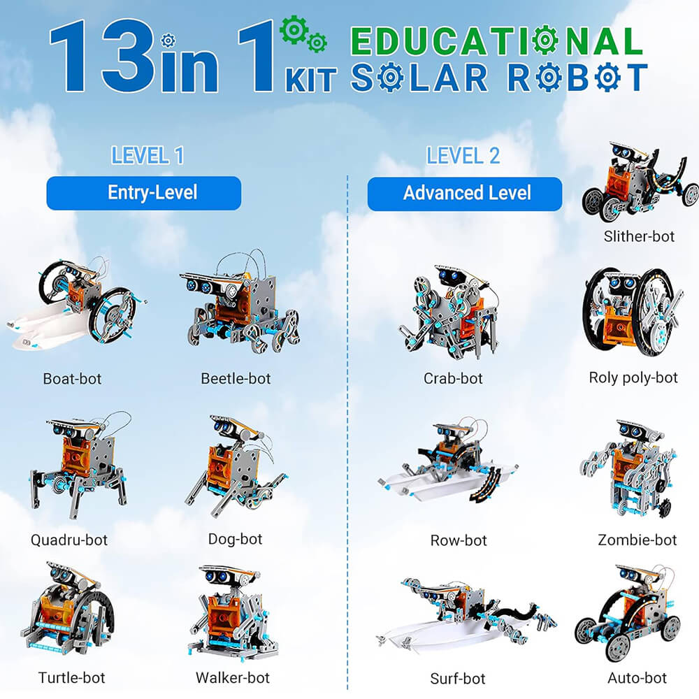 14 IN 1 KIT EDUCATIONAL SOLAR ROBOT