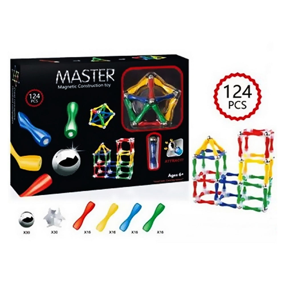 MASTER MAGNETIC CONSTRUCTION TOY - 124 PCS