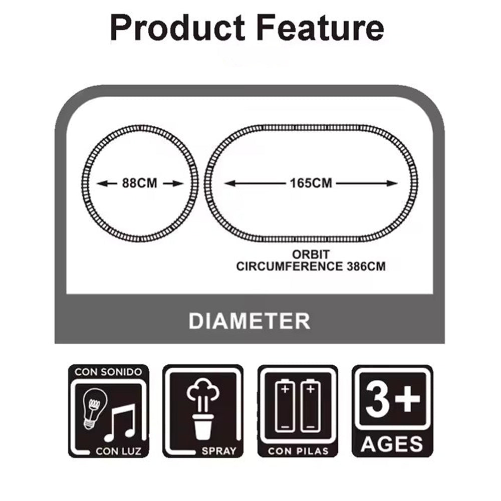 ELECTRIC TRAIN SET WITH 3 CARRIAGES & TRACKS