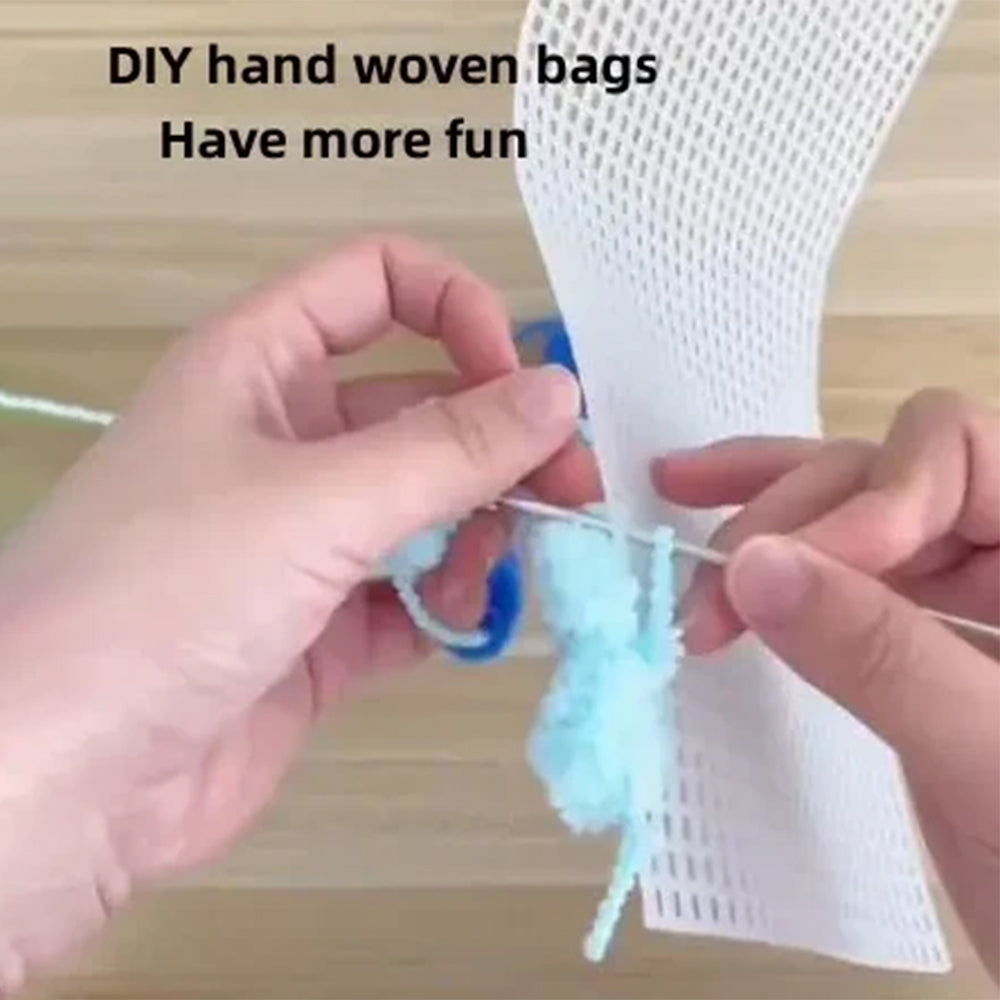 DIY CRAFTING HAND WOVEN POM POM BAG