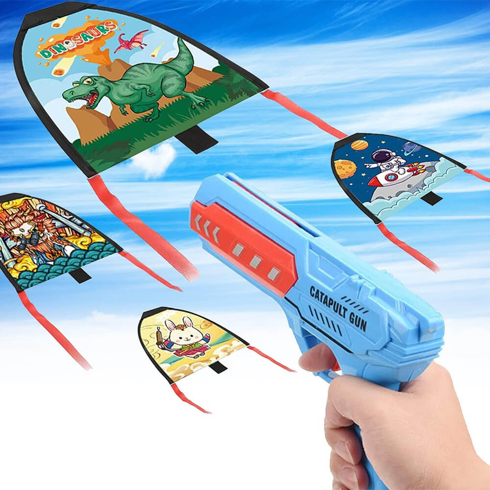 FLYING LAUNCHER AIRPLANE KITE FOR KIDS