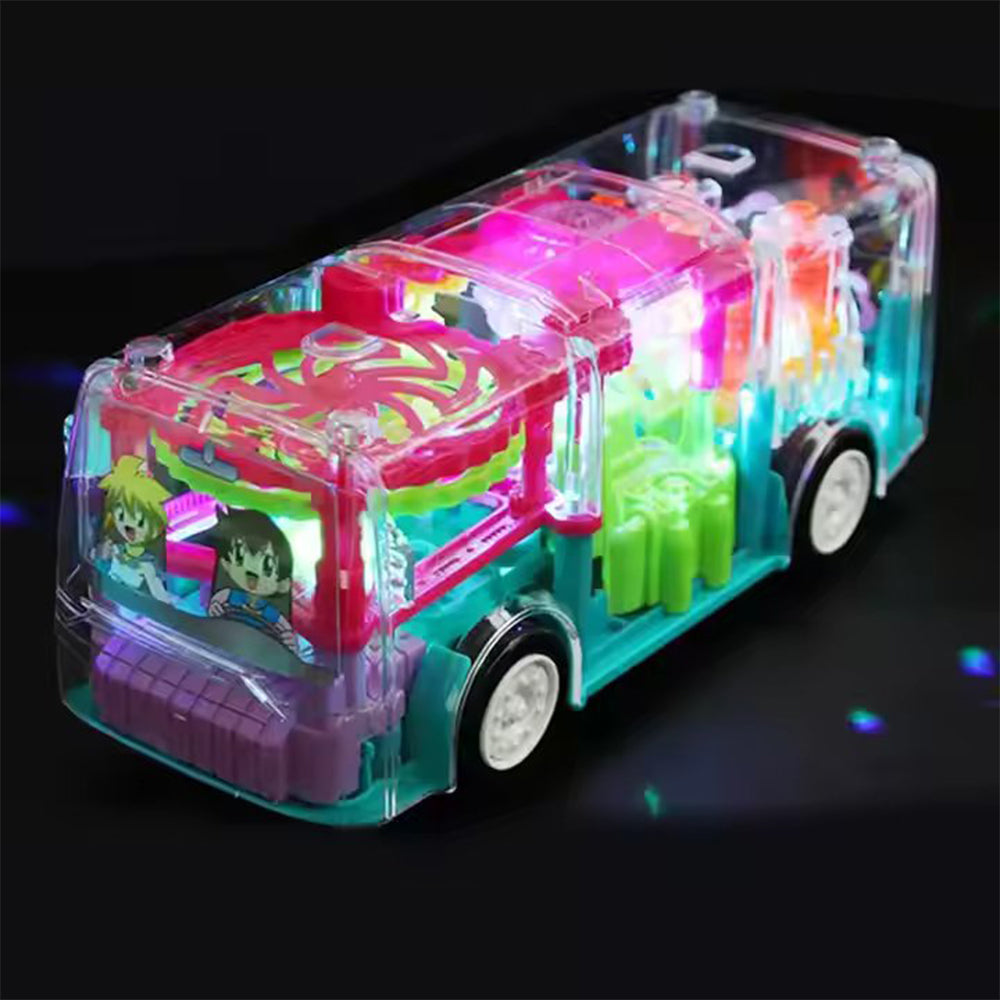 TRANSPARENT LIGHT MUSIC BUS TOY