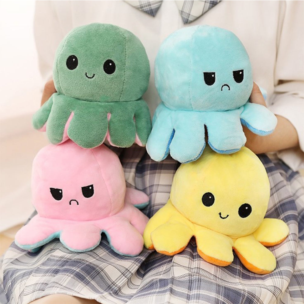 CUTE REVERSIBLE OCTOPUS HAPPY & SAD PLUSH TOY