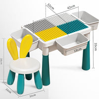 Thumbnail for 3 in 1 Building Block Table with Chair