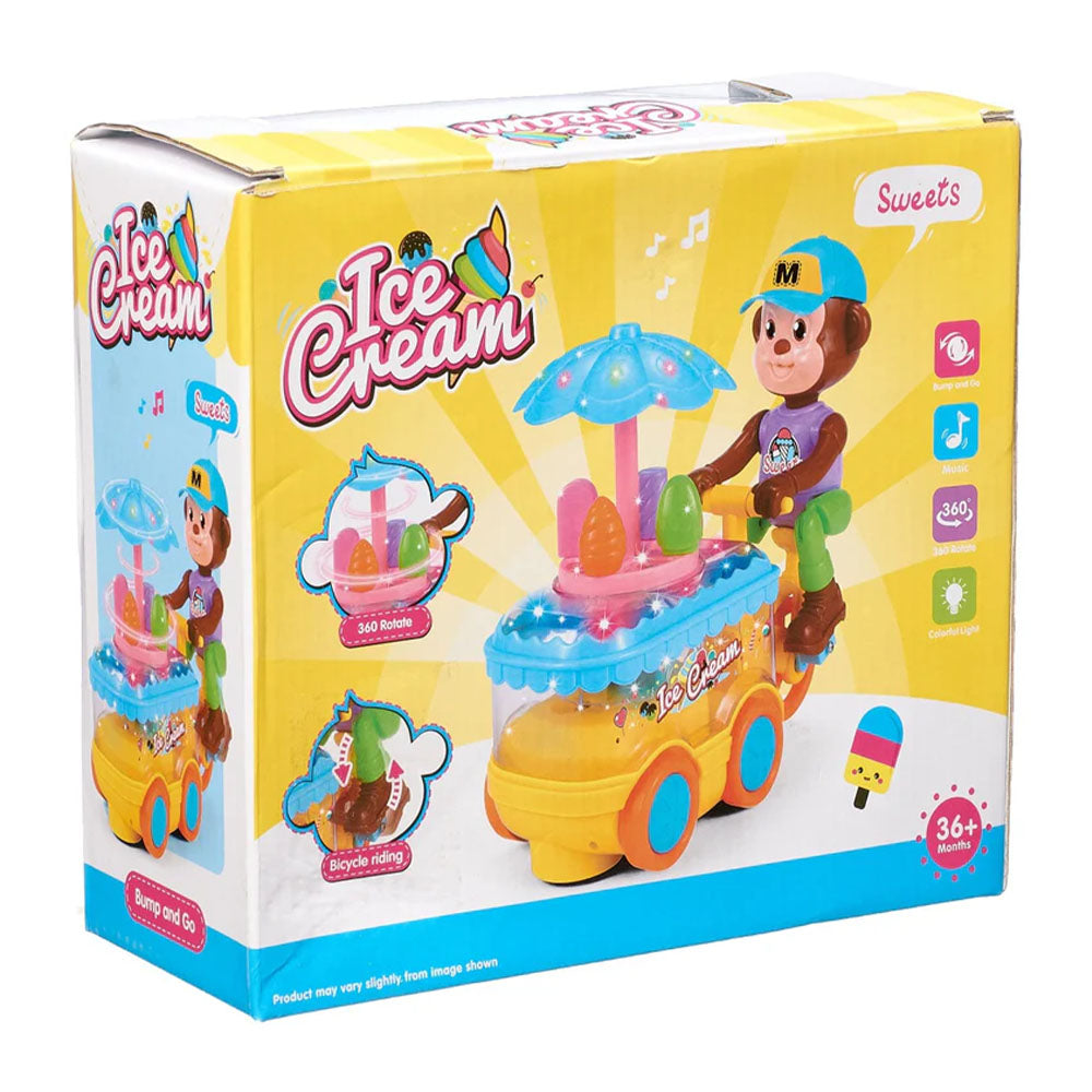 MUSICAL & LIGHTING MONKEY ICE CREAM CART