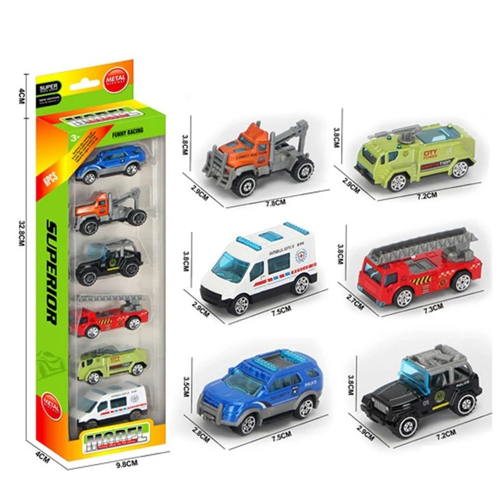 MINI ALLOY TEAM CAR SET - 6 PCS