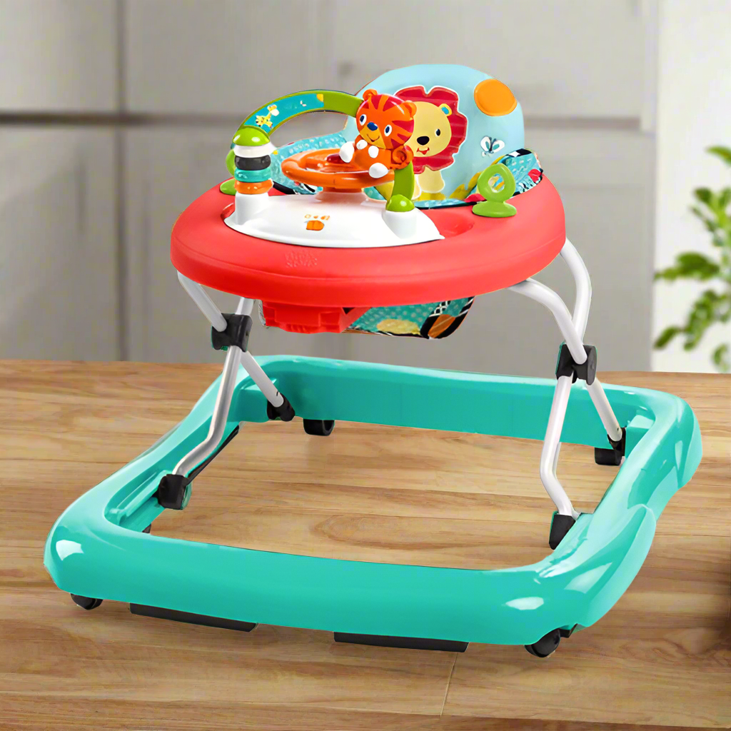 BRIGHT STARTS SAFARI ZIG-A-ZAG BABY WALKER