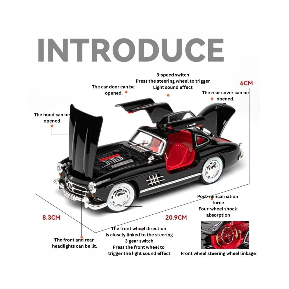 1:24 BENZ 300SL ALLOY DIECAST MODEL