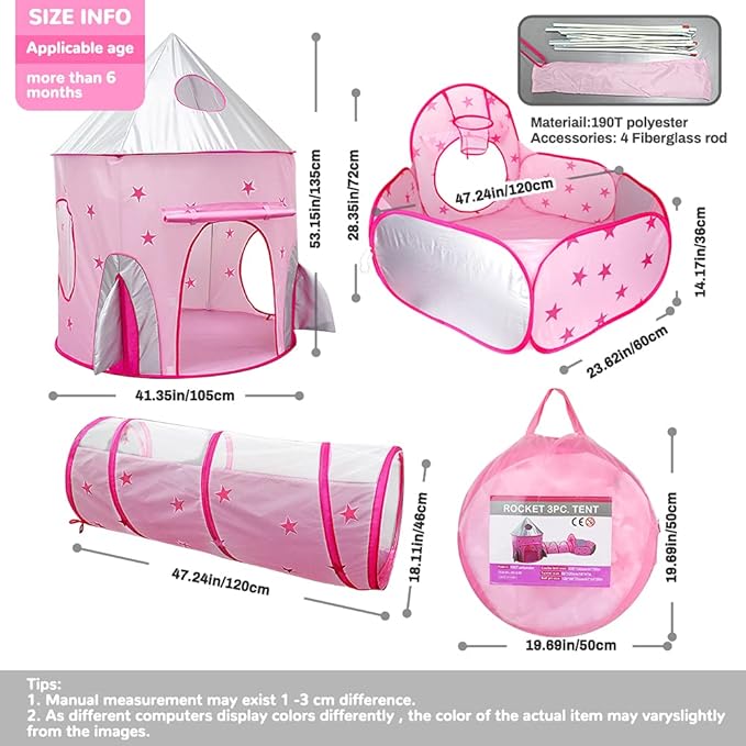 3 IN 1 POP UP TENT PLAY TUNNEL HOUSE