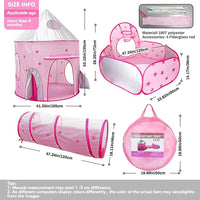 Thumbnail for 3 IN 1 POP UP TENT PLAY TUNNEL HOUSE