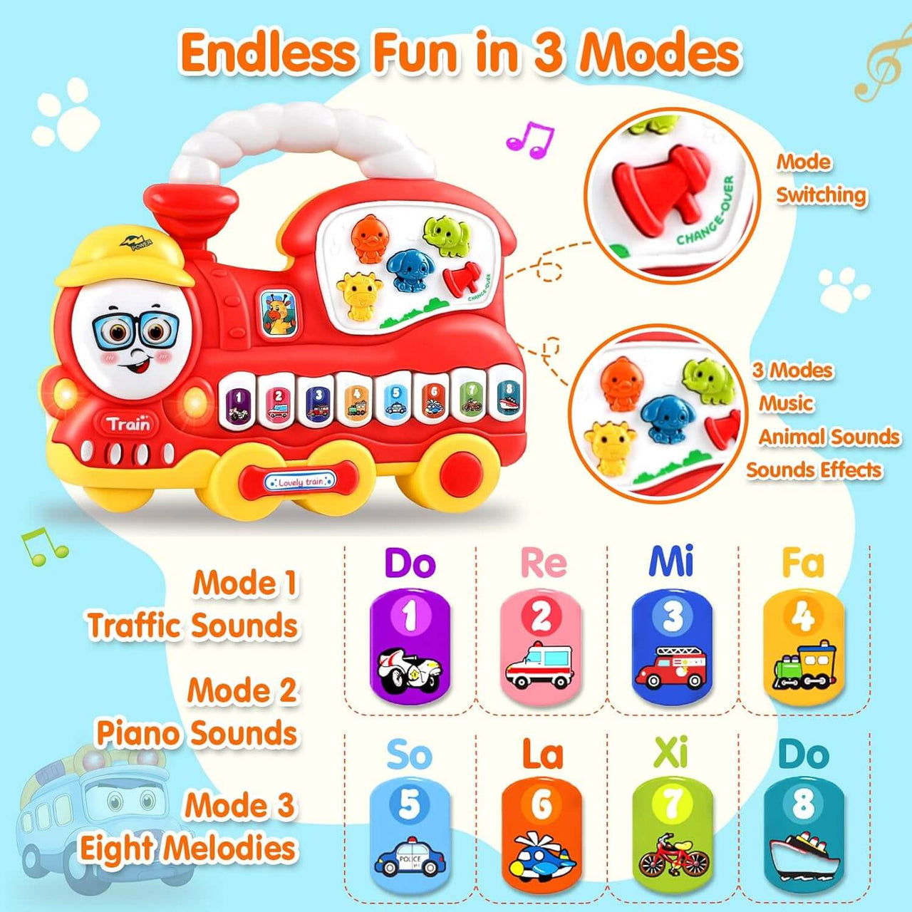 EARLY LEARNING MUSICAL TRAIN & PIANO