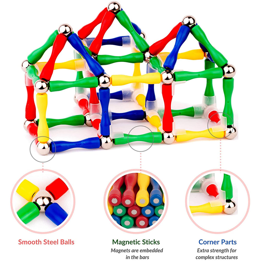 MASTER MAGNETIC CONSTRUCTION TOY - 124 PCS