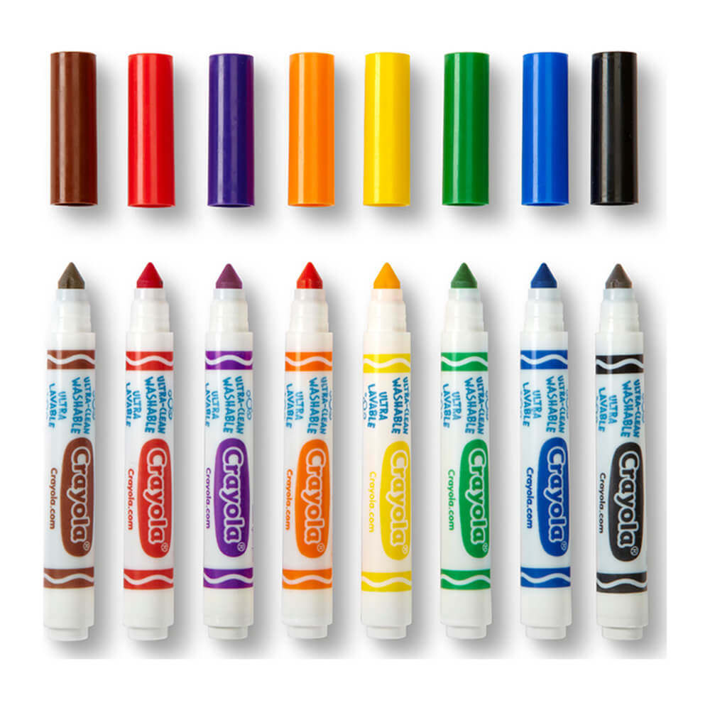 CRAYOLA ULTRA-CLEAN WASHABLE MARKERS - PACK OF 8