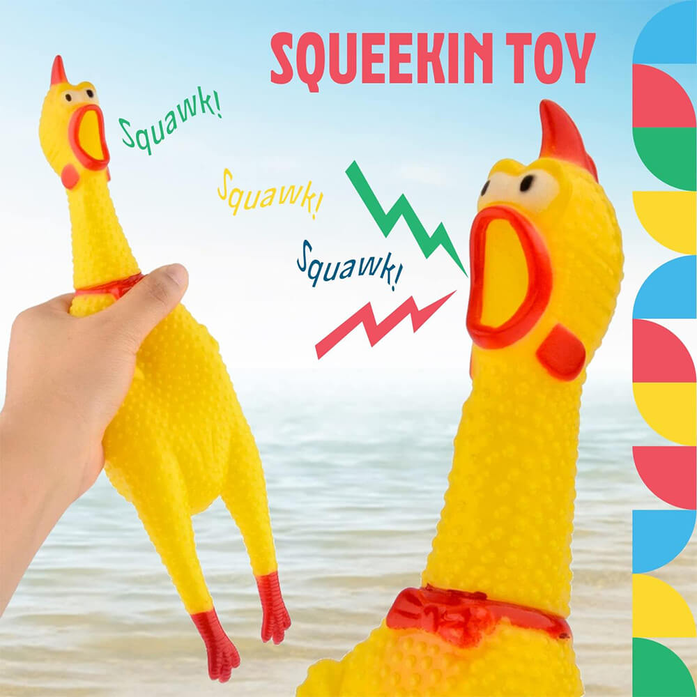 SQUEEZING SQUAWKIN CHICKEN TOY