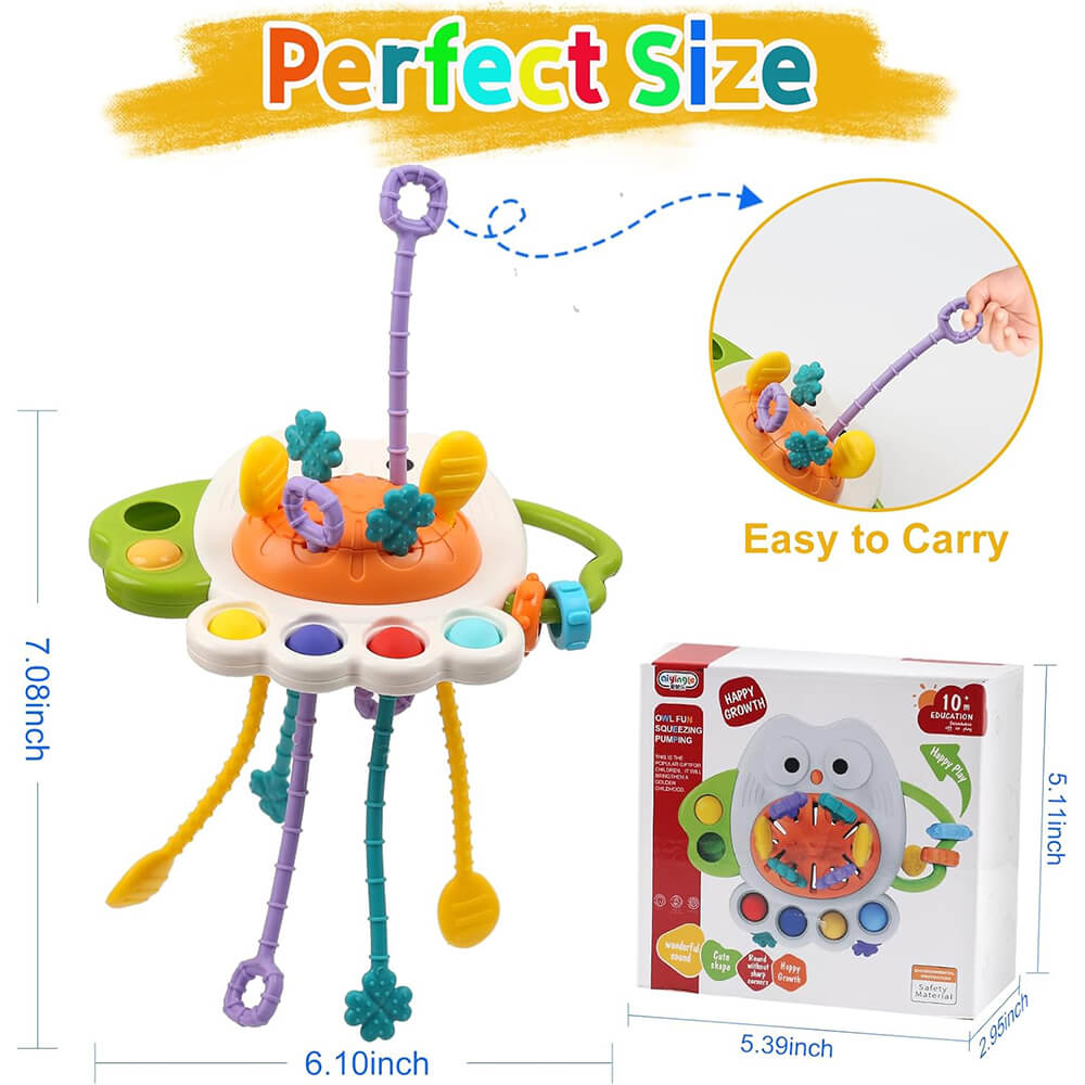 OWL PULL STRING SENSORY ACTIVITY TOY