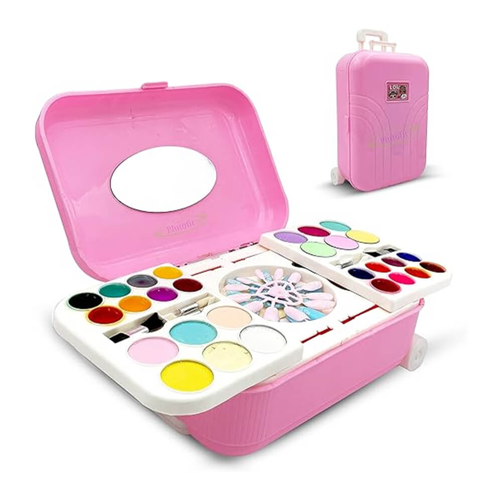 MAKEUP NAIL ART KIT WITH PORTABLE BRIEFCASE FOR GIRLS