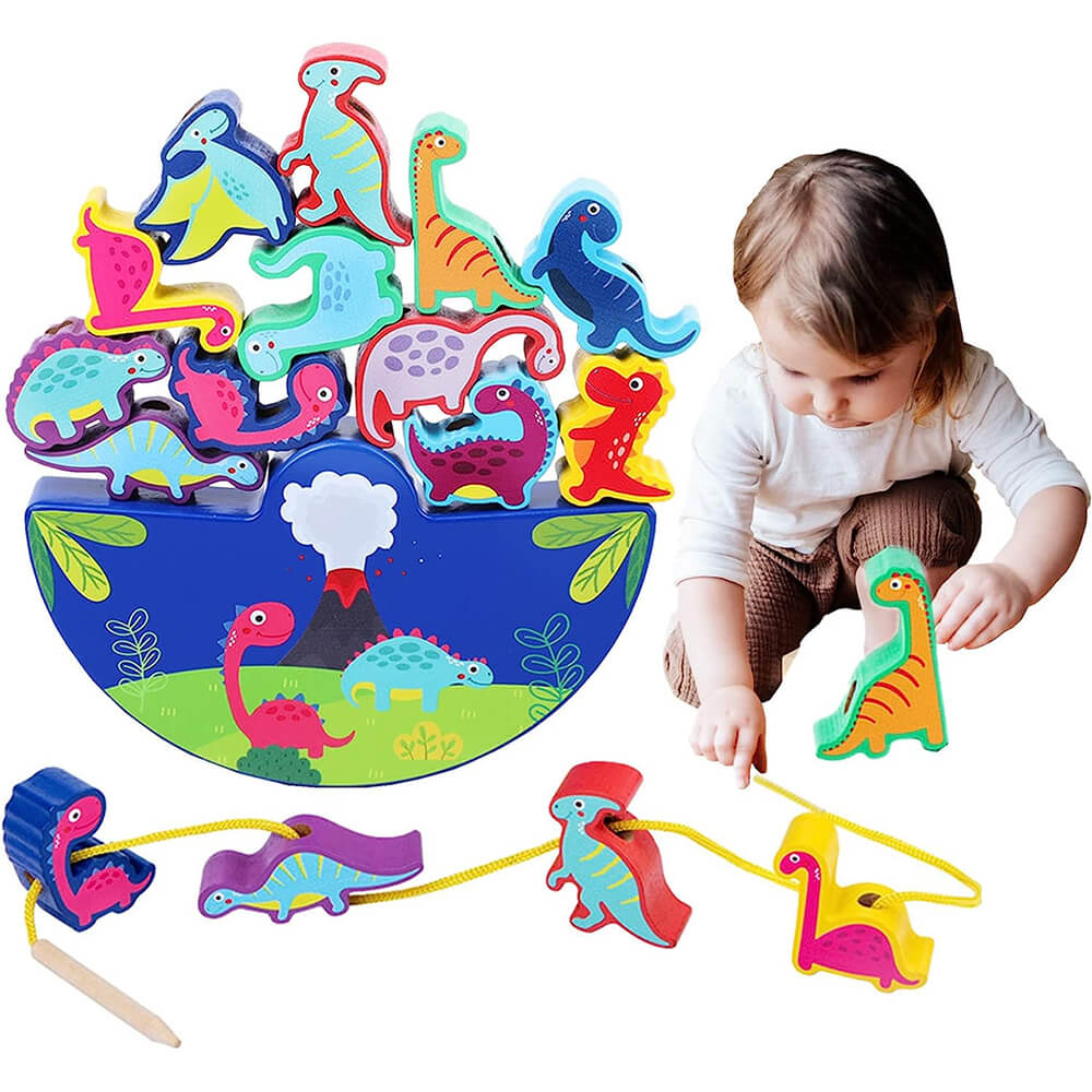 DINOSAUR WOODEN STACKING TOY FOR KIDS