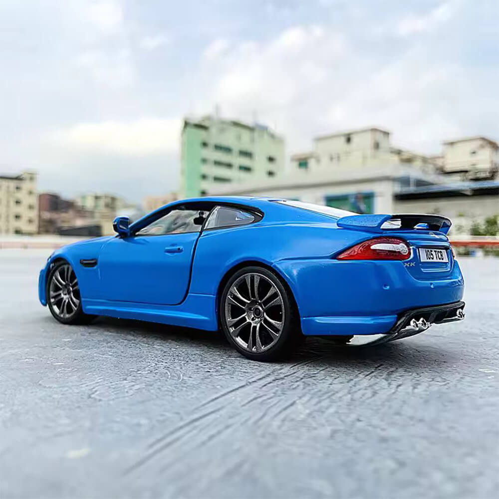 BBURAGO 1:24 JAGUAR XKR-S BLUE ROADSTER ALLOY DIECAST MODEL