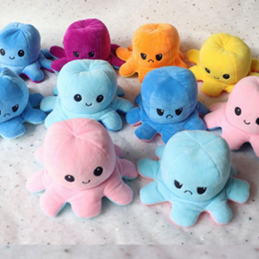 CUTE REVERSIBLE OCTOPUS HAPPY & SAD PLUSH TOY