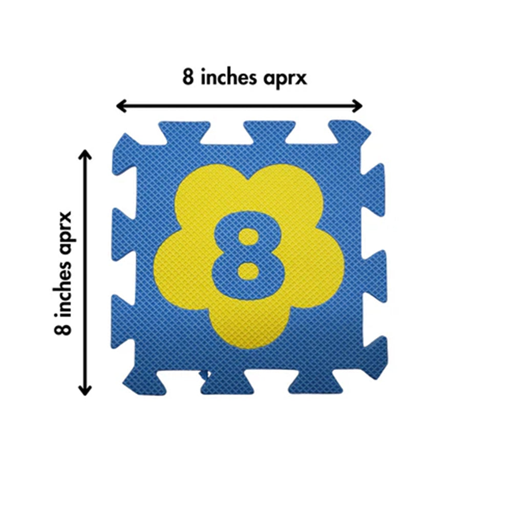 MULTICOLOR FLOWER SHAPED NUMERICAL PUZZLE PLAY MAT - 12 PCS