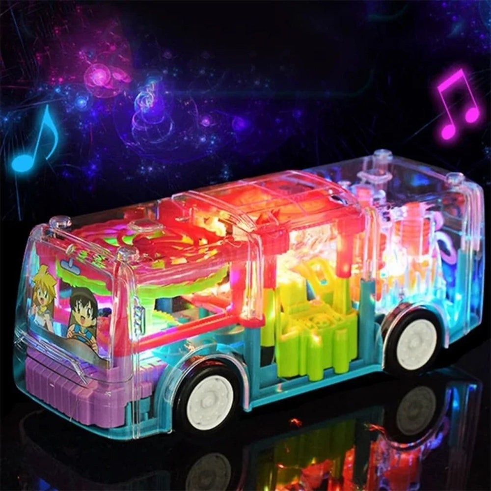 TRANSPARENT LIGHT MUSIC BUS TOY