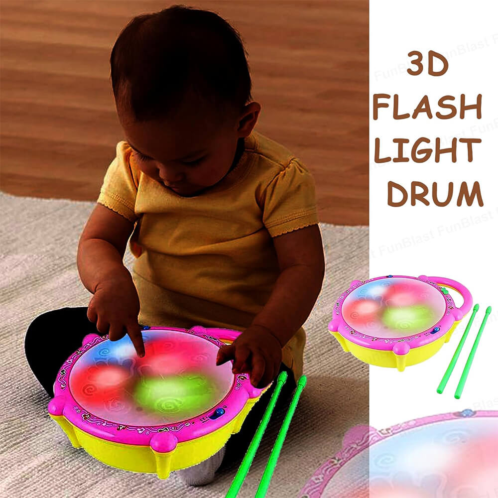 BABY MUSICAL 3D LIGHTS DRUM WITH STICKS