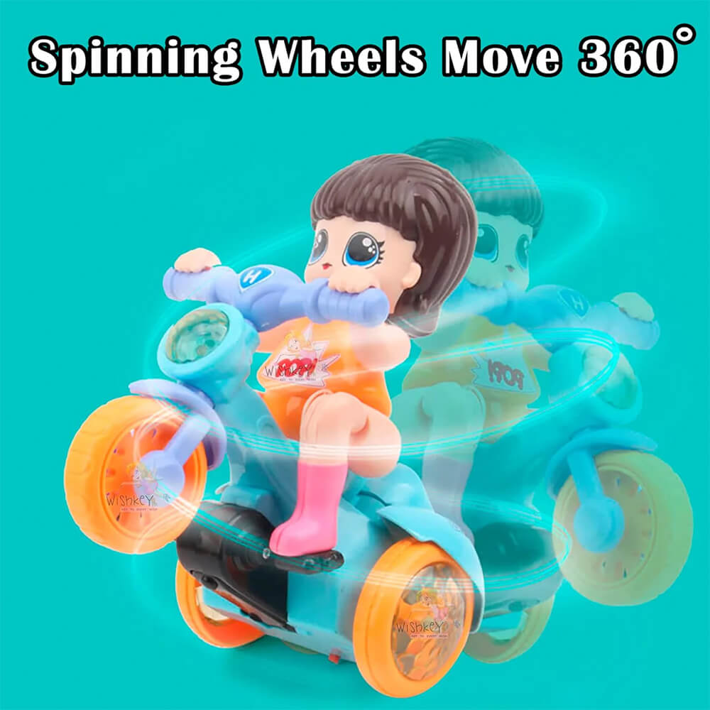 ELECTRIC GIRL RIDING STUNT TRICYCLE WITH LIGHT & MUSIC